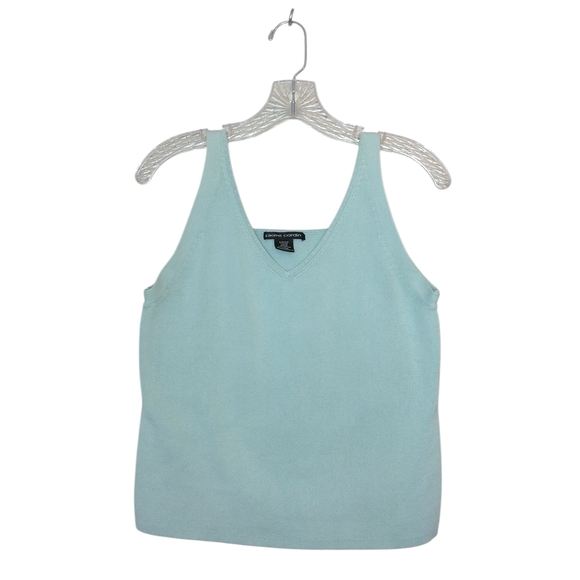 Pierre Cardin Tank Top Large Green and Blue  Sleeveless Style Fairy Feminine - Picture 4 of 6